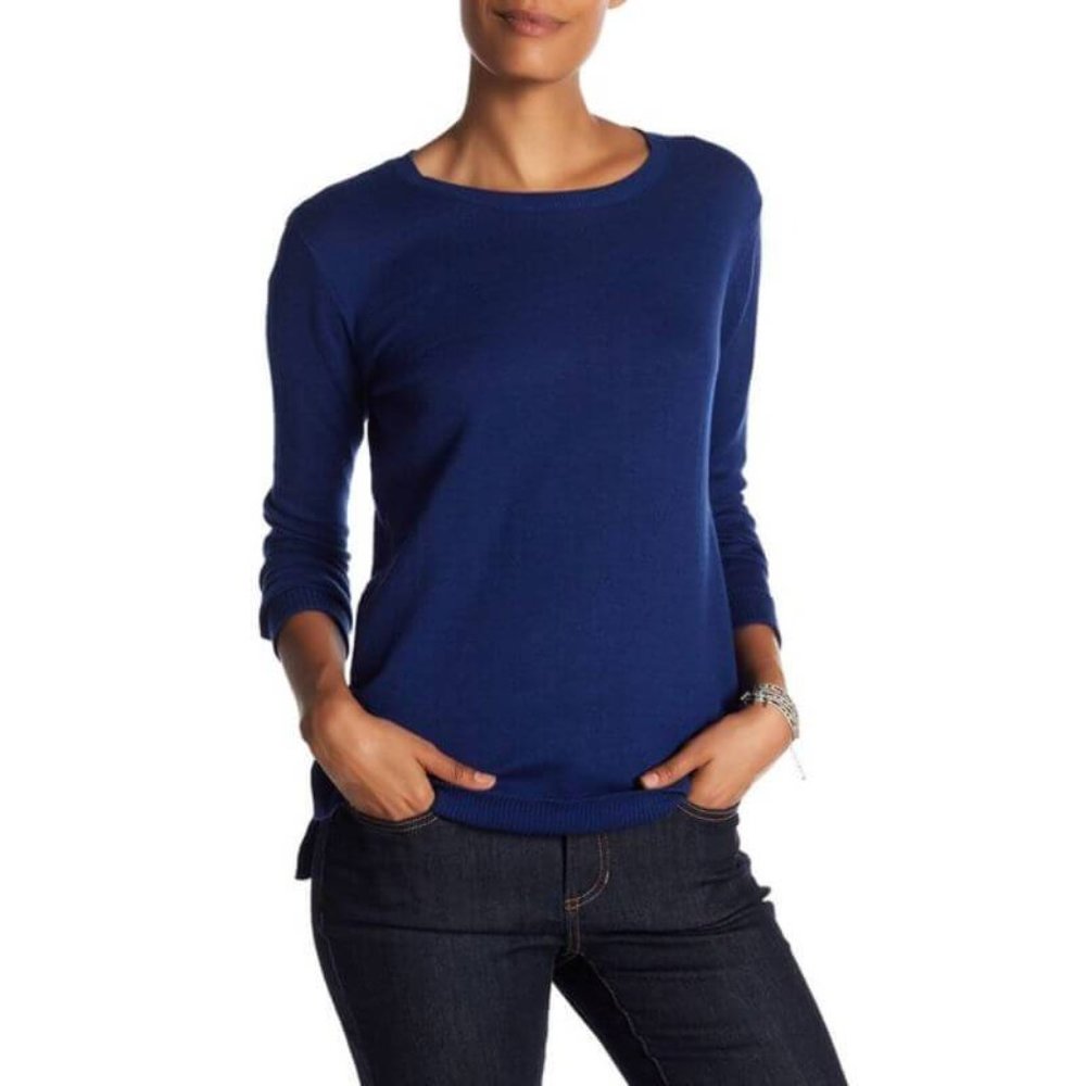 NWT joe fresh navy hi-lo top, sz M